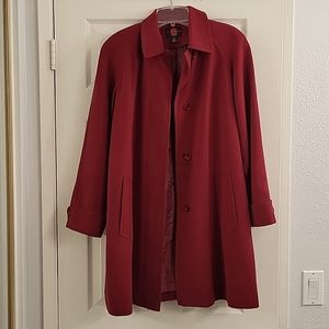 Women's deep red lined coat, petite small by Gallery